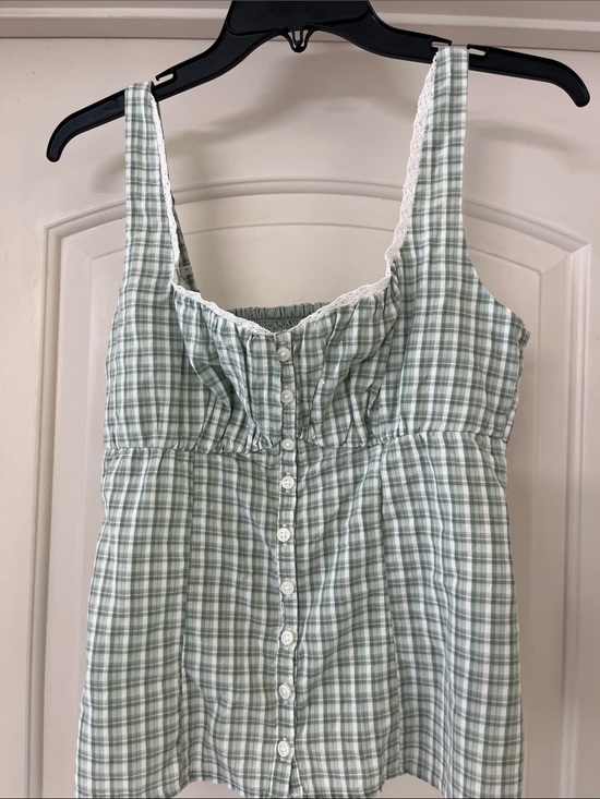 Hollister Tops - Hollister Smocked Tank Top in Sage Green